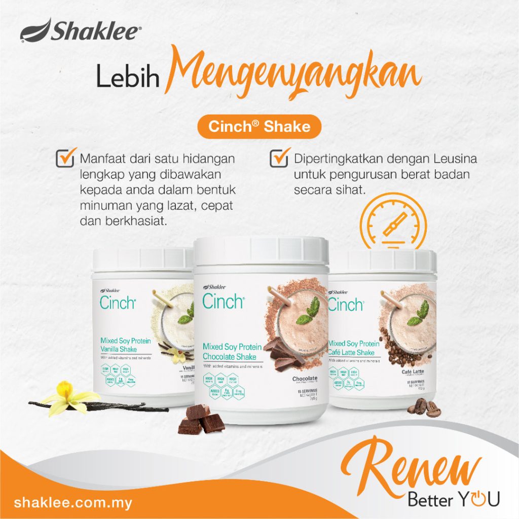 Minuman cinch shaklee shake tips cepat kurus